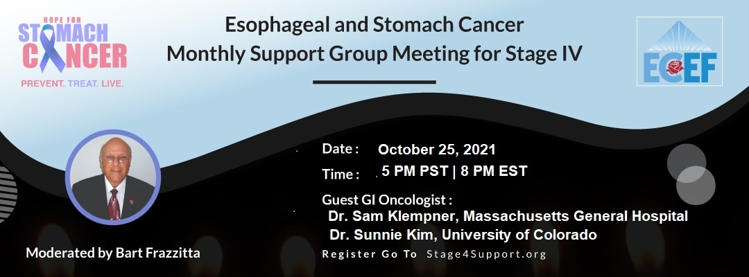 Esophageal and Stomach Cancer Monthly Support Group Meeting for Stage IV